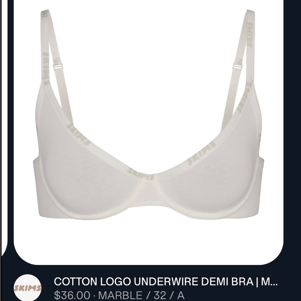 SKIMS cotton logo demi bra